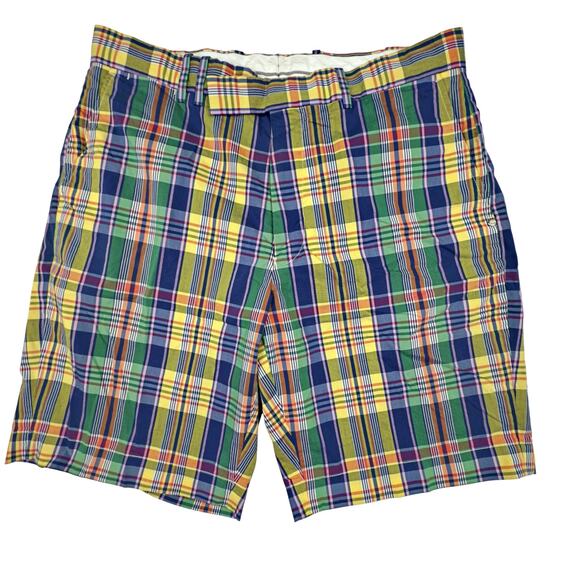 RLX Ralph Lauren Men's 32 Plaid Madras Performance Golf Wicking Stretch Shorts - Picture 2 of 7